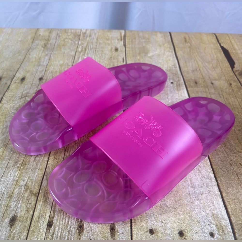 Coach Women's Ulyssa Pink Slide Sandals 10B